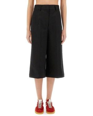 MSGM Wide-Leg Knee Length Bermuda Shorts - Black