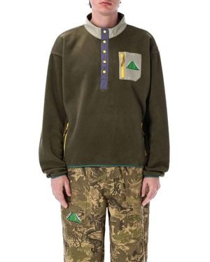 Brain Dead Ripstop Fleece Pullover Jumper - Green