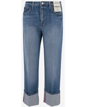 L'Agence Leighton Cuffed Jeans - Blue