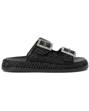 Alibi Greta Buckle Slide Sandals - Black