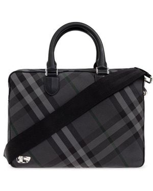 Burberry Briefcase With Shoulder Strap - Black