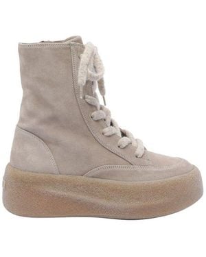 Vic Matié Round-Toe Lace-Up Ankle Boots - Brown