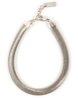 Saint Laurent Logo Engraved Bracelet - White