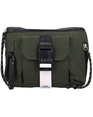 A.P.C. Logo Patch Buckled Belt Bag - Black