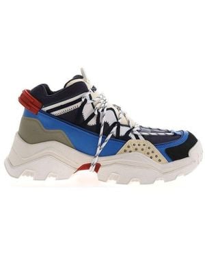 KENZO Inka Color-Block Lace Up Sneakers - Blue
