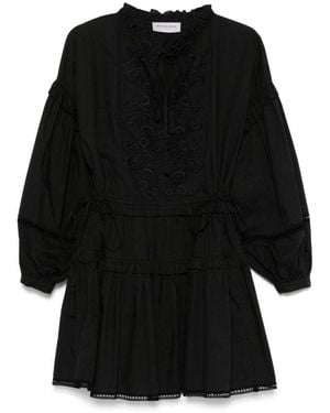 ERMANNO FIRENZE Embroidered Mini Dress - Black