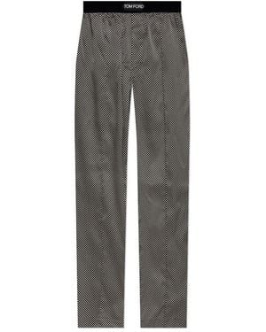Tom Ford Logo Waistband Pyjama Trousers - Grey