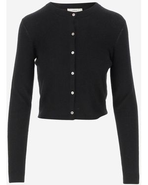 Vince Button-Up Cardigan Jumper - Black