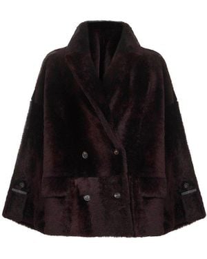 Brunello Cucinelli Double-Breasted Reversible Coat - Black