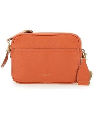 Gianni Chiarini Logo Stamp Zipped Shoulder Bag - Orange