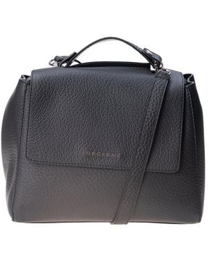 Orciani Sveva Logo Lettering Small Handbag - Black