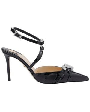 Mach & Mach Embellished Heart Court Shoes - Black