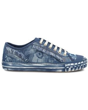 Fendi Domino Denim Low-Top Trainers - Blue