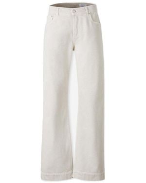 McQueen Logo Patch Wide-Leg Jeans - White
