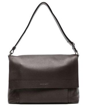 Orciani Logo Lettering Messenger Bag - Black