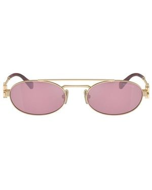 Miu Miu Oval Frame Full Rim Sunglasses - Pink