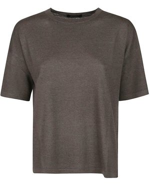 Aragona Crew Neck Short Sleeve Top - Grey