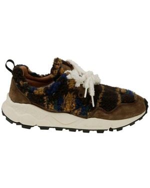 Flower Mountain Lenzan Teddy Lace-Up Trainers - Black