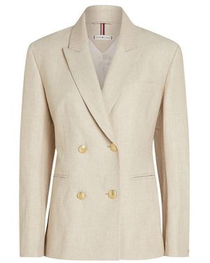 Tommy Hilfiger Double-Breasted Slim-Fit Blazer - Natural