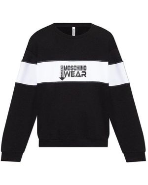 Moschino Logo-Printed Crewneck Sweatshirt in Black for Men