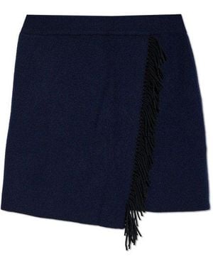 Lisa Yang Fringe Accent Mini Skirt - Blue