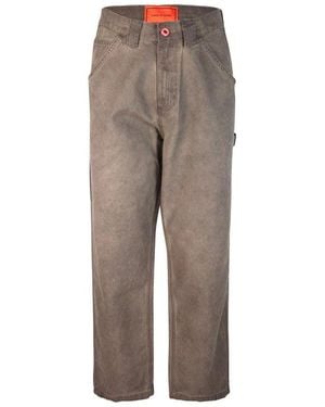 Vision Of Super Logo-Patch Tapered Leg Trousers - Grey