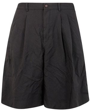 Comme des Garçons Twill Pleated Shorts - Black