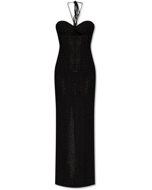 The Mannei Crochet Halter Maxi Dress - Black