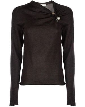 Philosophy Di Lorenzo Serafini Asymmetric Neck T-Shirt - Black