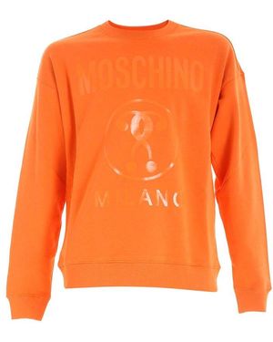 Moschino Question Mark Logo Printed Sweatshirt - Orange