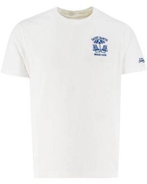Mc2 Saint Barth Logo Embroidered T-Shirt - White