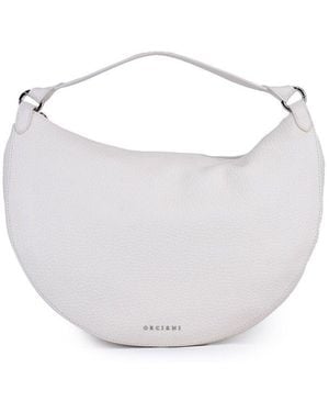 Orciani Dumpling Logo Lettering Tote Bag - White