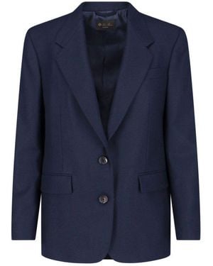 Loro Piana Single-Breasted Tailored Blazer - Blue