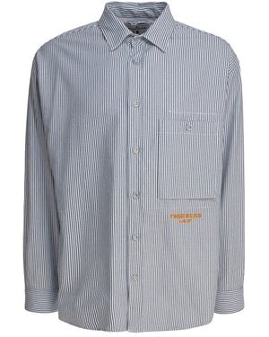Stone Island Striped Button-Up Shirt - Blue