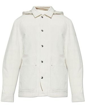 Moncler Hooded Down-Filled Polyester-Cotton Jacket - White