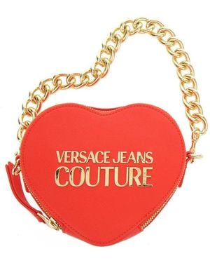Versace Jeans Couture Logo Plaque Heart Shaped Shoulder Bag - Red