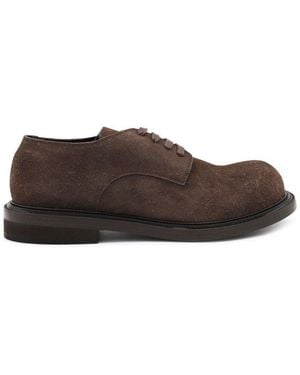 Moschino Lace-Up Flat Shoes - Brown