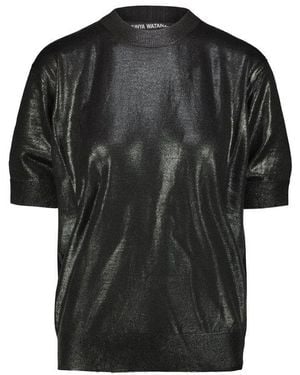 Junya Watanabe Short-Sleeved Knitted Sweater - Black