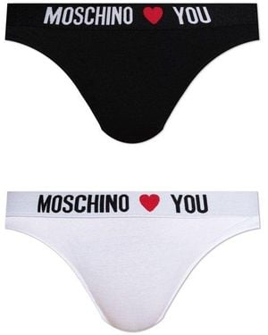 Moschino Logo Thongs - Black