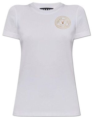 Versace Jeans Couture Logo Embellished Top - White