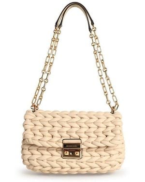 MICHAEL Michael Kors Tribeca Large Hand-Braided Shoulder Bag - Metallic