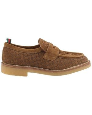 Gucci Web Detailed Loafers - Brown