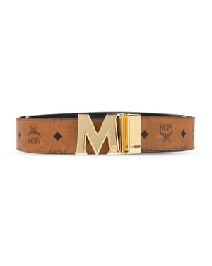 MCM Belt With Logo - White