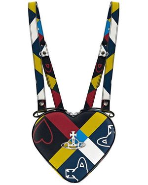 Vivienne Westwood Orb Heart Checked Backpack - Blue