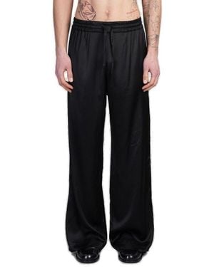 Marine Serre Flared Drawstring Trousers - Black