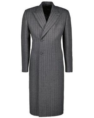 Dior Homme Button Detailed Long-Sleeved Coat - Grey