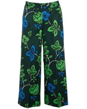 P.A.R.O.S.H. P.A.R.O..H. Ceylon Tropical Printed Trousers - Green