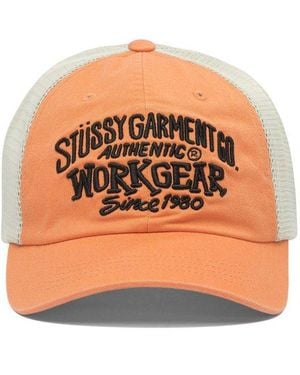 Stussy Low Profile Workgear Strapback Cap - Orange