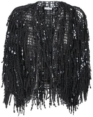 Brunello Cucinelli Dazzling Cascade Collarless Cardigan - Black