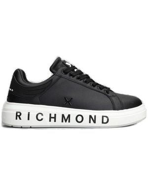 John Richmond Logo Printed Lace-Up Trainers - Black